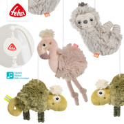 Hrací kolotoč Lazy, Crazy & Pink Baby Fehn