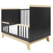 Dětská postýlka se zábranou Marcus 120 x 60 cm grafit/přírodní New Baby