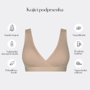 Kojicí podprsenka bambus Nuuma Nude s vyjímatelnými vložkami + prací sáček Moniel