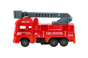 Hasičské auto plast na zpětné natažení 4 druhy, 11 cm