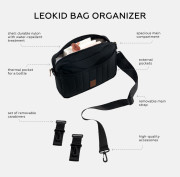 Organizér na kočárek Black Pebble Leokid