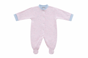 Kojenecký overal bavlna růžový - tečky Baby Service