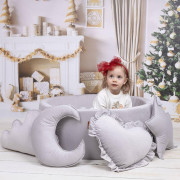 Suchý bazén Velvet šedý/modré kuličky Infantilo