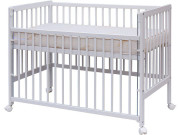 Dětská postýlka Fira - bílá (buk), stahovací bočnice 120 x 60 cm Scarlett