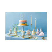 Svíčky dortové úzké spirály pastelové 8 ks