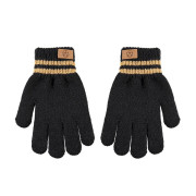 Dětské pletené prstové rukavice s nášivkou 6 - 8 let
