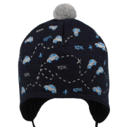 Vázací čepice s bambulí Auta Tm. modrá RDX 