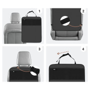 Ochrana na sedadlo-opěrku vozidla/kapsář voděodolný černý Sipo