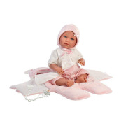Obleček pro panenku miminko New Born velikosti 40-42 cm Llorens 2dílný růžový