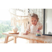 Barevná pyramida se slepičkou - dřevěná skládačka 8 dílů Cubika