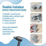 Ochrana rohů a hran skleněného nábytku šedá pěnová, sada 4 ks Sipo