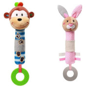 Pískací plyšová hračka zvířátko s kousátkem BabyOno 