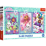 Puzzle Gabbyiny barevné dny 3 v 1 3 x 80 dílků