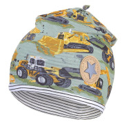 Čepice podšitá Outlast® Zelená stavební stroje/pruh bíločerný