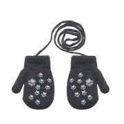 Zimní palcové zapletené rukavičky se šňůrkou tlapky 9 - 12 měsíců
