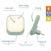 Socket noční světlo do zásuvky se senzorem soumraku Zazu