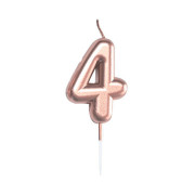 Svíčka dortová rose gold 5 cm