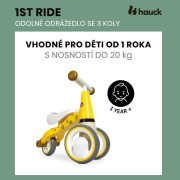 Dětské odrážedlo 1st Ride se třemi koly Giraffe Yellow Hauck