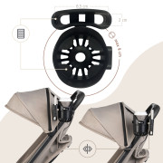 Uni držák na nápoje & telefon 2 v 1 černý Sipo