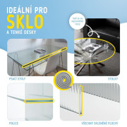 Ochranná páska pěnová šedá pro ochranu hran a rohů skleněného nábytku 1 ks (2 m) Sipo