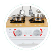 Dětská dřevěná kuchyňka s LED osvětlením a hrnci