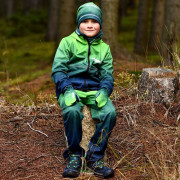 Fleecová čepice dětská Mozaika zelená Wamu