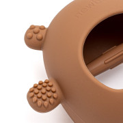 Silikonové kousátko na ruku medvídek - karamelové New Baby