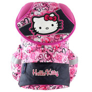 Školní batoh Hello Kitty - Modro-růžový s motivem srdíček 