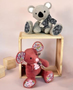 Doudou Histoire d´Ours Plyšová kamarádka tmavě růžová myška 25 cm