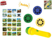 Jungle Expedition projektorová svítilna 11,5 cm na baterie se světlem 24 obrázků na kartě