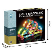 Kuličkodráha magnetická se světlem 52 ks