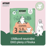 Moomin Baby 3 Midi 5–8 kg (48 ks), eko pleny