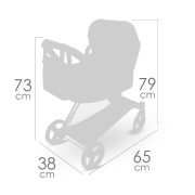 Skládací kočárek pro panenky 3 v 1 s taškou Verona 73 cm DeCuevas