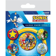 Set odznaků Sonic 5 ks 