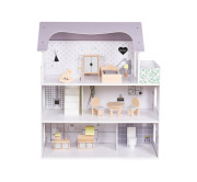 Dřevěný domeček pro panenky s nábytkem Rose Montessori Baby Mix