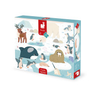 Puzzle dotykové senzorické Polární kruh s různými povrchy 20 ks Janod 