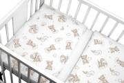 Sada do postýlky Mantinel s povlečením, 3D sada - Malý Medvídek, bílá/béžová Baby Nellys