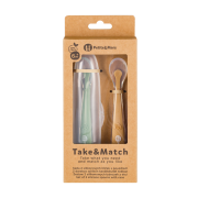 Silikonové lžičky s pouzdrem 2 ks Take & Match 6 m+ Petite & Mars