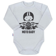 Body s potiskem New Baby Moto baby šedé