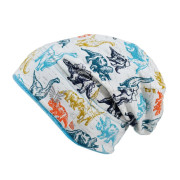 Zimní čepice spadená Dinouši tyrkysová Esito