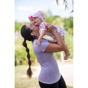 Body šaty tenké s krátkým rukávem Outlast® růžové baby/kytky Little Angel