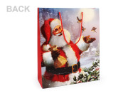 Vánoční dárková taška s glitry 32 x 26 x 10 cm Santa 3