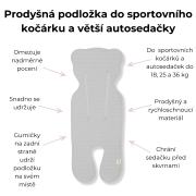 Prodyšná podložka proti pocení do sportovního kočárku a větších autosedaček Sleepee