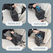Odpadkový koš do auta vodotěsný s víkem black Zopa