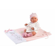 Obleček pro panenku miminko New Born velikosti 43-44 cm Llorens 5dílný růžový