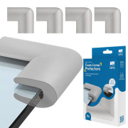 Ochrana rohů a hran skleněného nábytku šedá pěnová, sada 4 ks Sipo