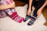 Kojenecké vlněné teplé ponožky proužkované vel. 1 (20-22)