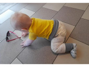 Protiskluzové kalhoty pro děti na lezení Ovečka šedé