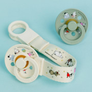 Dárkový set Moomin klip + šídítka 6-18 m Ivory/Sage Bibs