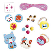 Kreativní sada Výroba šperků dřevěné korálky Kočičky 4 ks Janod Atelier